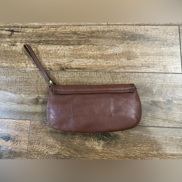 Vintage Lucky Brand Brown Leather Clutch Bag, Y2K Clutch - Picture 3 of 12